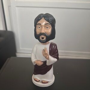 Religious Jesus bobble head Figurine with Burgundy and White Robe